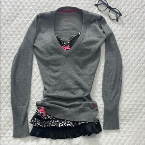 Aeropostale Charcoal V-Neck Sweater